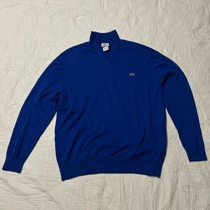 Lacoste Men's Zip-Up Sweater in Vibrant Blue